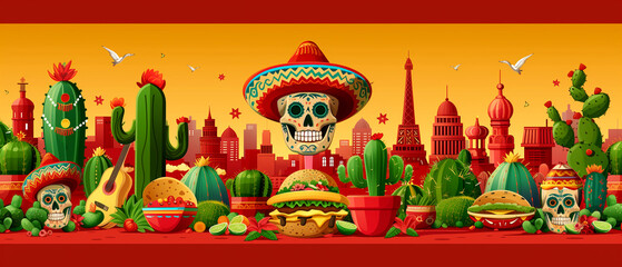 Obraz na płótnie Canvas cinco de mayo event. traditional holiday of mexican