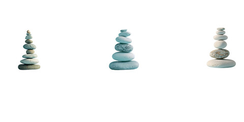  stack of balanced stones on a light blue background,