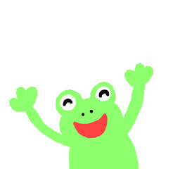 Illustration of a cute smiling frog.