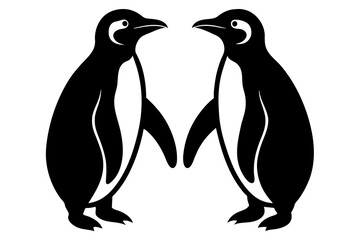 Panguin Silhouette Vector logo Art, Icons, and panguin bird Graphics vector illustration