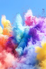 Vivid Burst of Powder Pigment Explosion Capturing a Celebration of Color