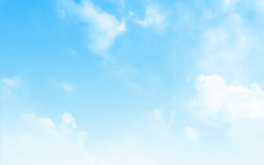 Naklejka na ściany i meble Background with clouds on blue sky. White cloud on blue sky. Vector background. 