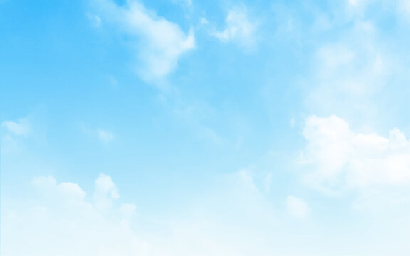 Background with clouds on blue sky. White cloud on blue sky. Vector background. 