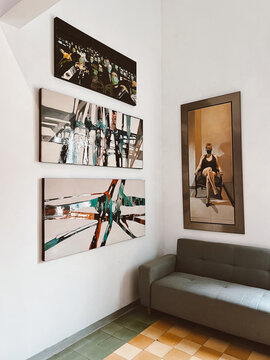 Medellin, Antioquia, Colombia. March 8, 2024: Art rooms in the national palace shopping center.