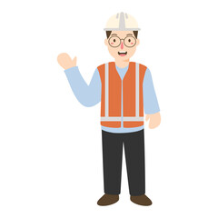 Male Builder and Industrial Worker Illustration