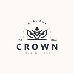 Crown logo simple design template. Vintage Crown Logo Royal King Queen concept symbol logotype