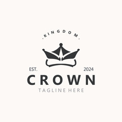 Crown logo simple design template. Vintage Crown Logo Royal King Queen concept symbol logotype