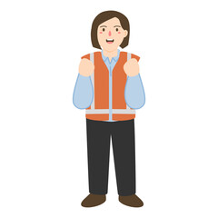 Worker in Construction Site illustration