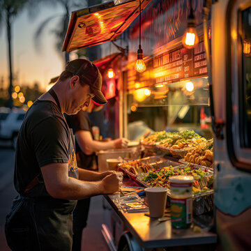 Pictures of food sold on food trucks