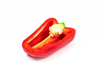 red pepper slice isolated on white background