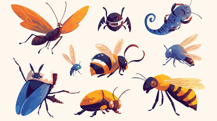 Insect icon 2d flat cartoon vactor illustration iso