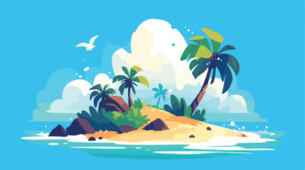 Island icon 2d flat cartoon vactor illustration iso