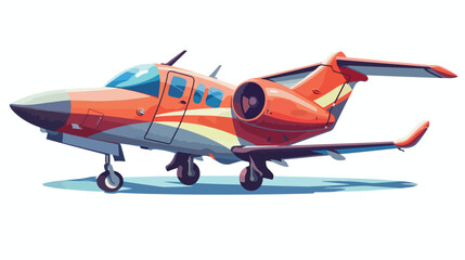 Obraz na płótnie Canvas Isolated jet plane cartoon illustration 2d flat car