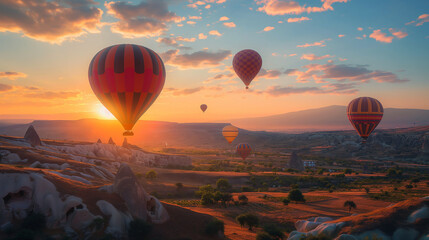 Fairytale Sunrise: Hot Air Balloons Over Cappadocia's Otherworldly Landscape