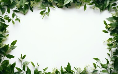 Fresh green border with white background space