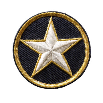 star embroidered patch badge isolated on transparent background