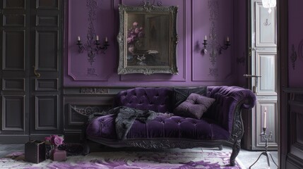 A symphony of nostalgia unfolds, adorned with shades of lavender and onyx, weaving tales of yesteryears.