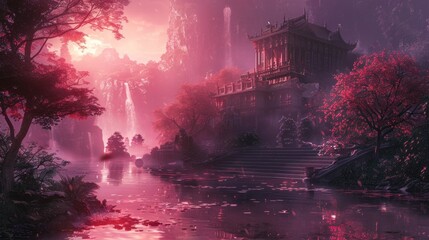 Dive into an abyss of nostalgia, where hues of plum and blush echo the rhythms of the past.