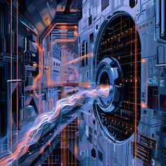 Visualization of LZ Encryption Process in Cyber Security - obrazy, fototapety, plakaty