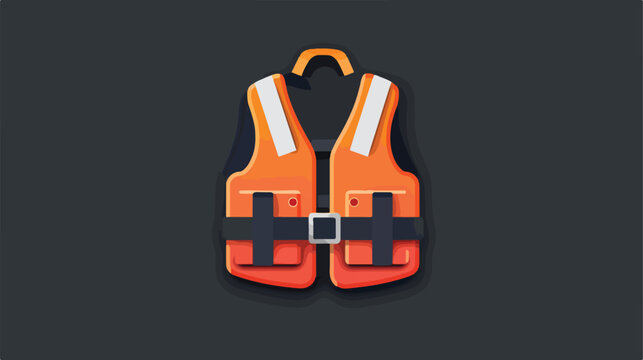 Life jacket flat vector icon Flat design of swimmin