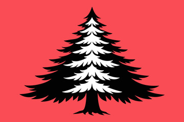 Balsam fir tree vector design  - obrazy, fototapety, plakaty