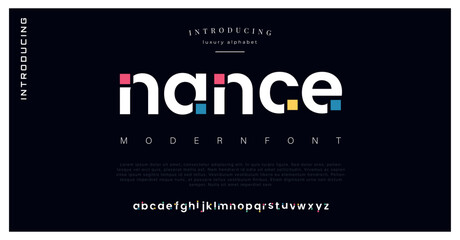 Nance modern stylish small alphabet letter logo design - obrazy, fototapety, plakaty