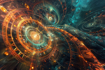 Fantasy Abstract time travel concept and imagination.