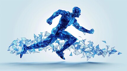 push forward Run towards the goal, graphics, superhero with speed beyond expectations. - obrazy, fototapety, plakaty