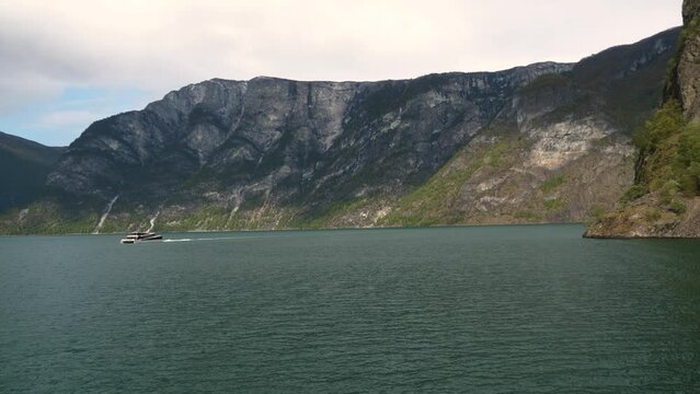 Ferry sailing on the fjord