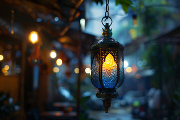 old fashioned street lamp, islamic ramadhan lantern