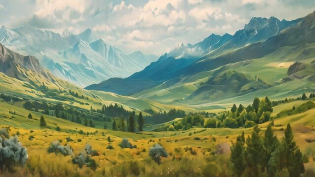 video summer mountain plateau with artvin