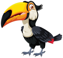 Fototapeta premium Vibrant vector illustration of a cartoon toucan
