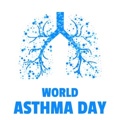 Vector Illustration of World Asthma Day. - obrazy, fototapety, plakaty
