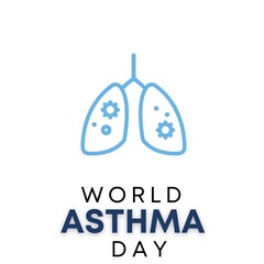 Vector Illustration of World Asthma Day. - obrazy, fototapety, plakaty