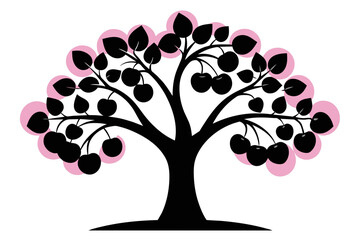 Black cherry tree vector design