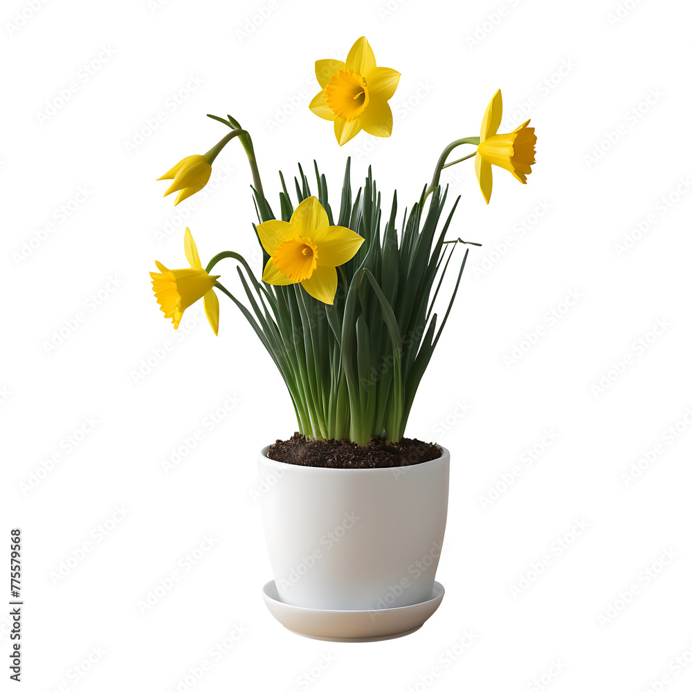 Wall mural daffodil element in png format with transparent background