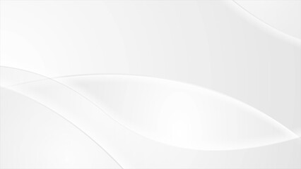 Abstract white grey smooth blurred waves background