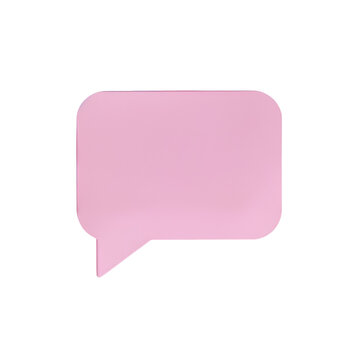 A close up of a pink speech bubble on a Transparent Background