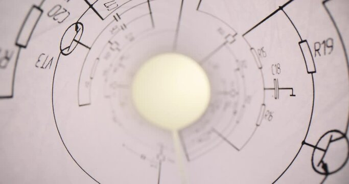 Electronics drawing or circuit diagram rolled into tube