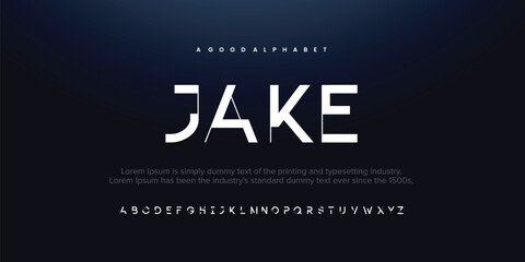 Jake Lettering Minimalist Fashion. Elegant alphabet letters serif font and number. Typography fonts regular uppercase, lowercase.