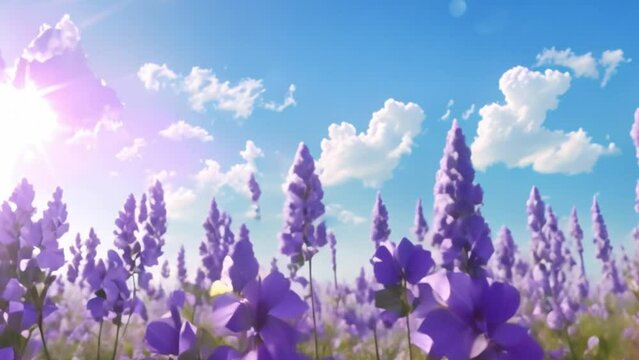 video of lavender flowers and blue sky