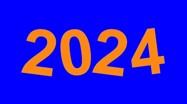 Year 2024 animation blue screen video