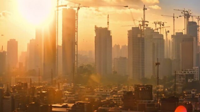 video mumbai skyline skyscrapers under construction