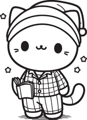 cat with pajamas vector