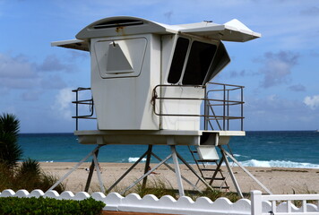 Life Guard Station at the Atlantic in the Town Palm Beach, Florida