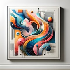 Beautiul design colorful paiting on wall.