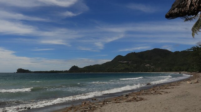 View of the waves on the beach in Majene Indonesia