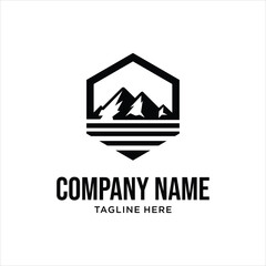 Fototapeta premium hexagon mountain Logo, design inspiration, illustration, vector