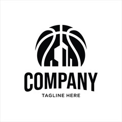 Basketball and city building Logo, design inspiration, illustration, vector