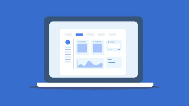 Social media content creation and management software with artificial intelligence technology, suggest content, display followers' graph, user engagement e-business solution video animation.